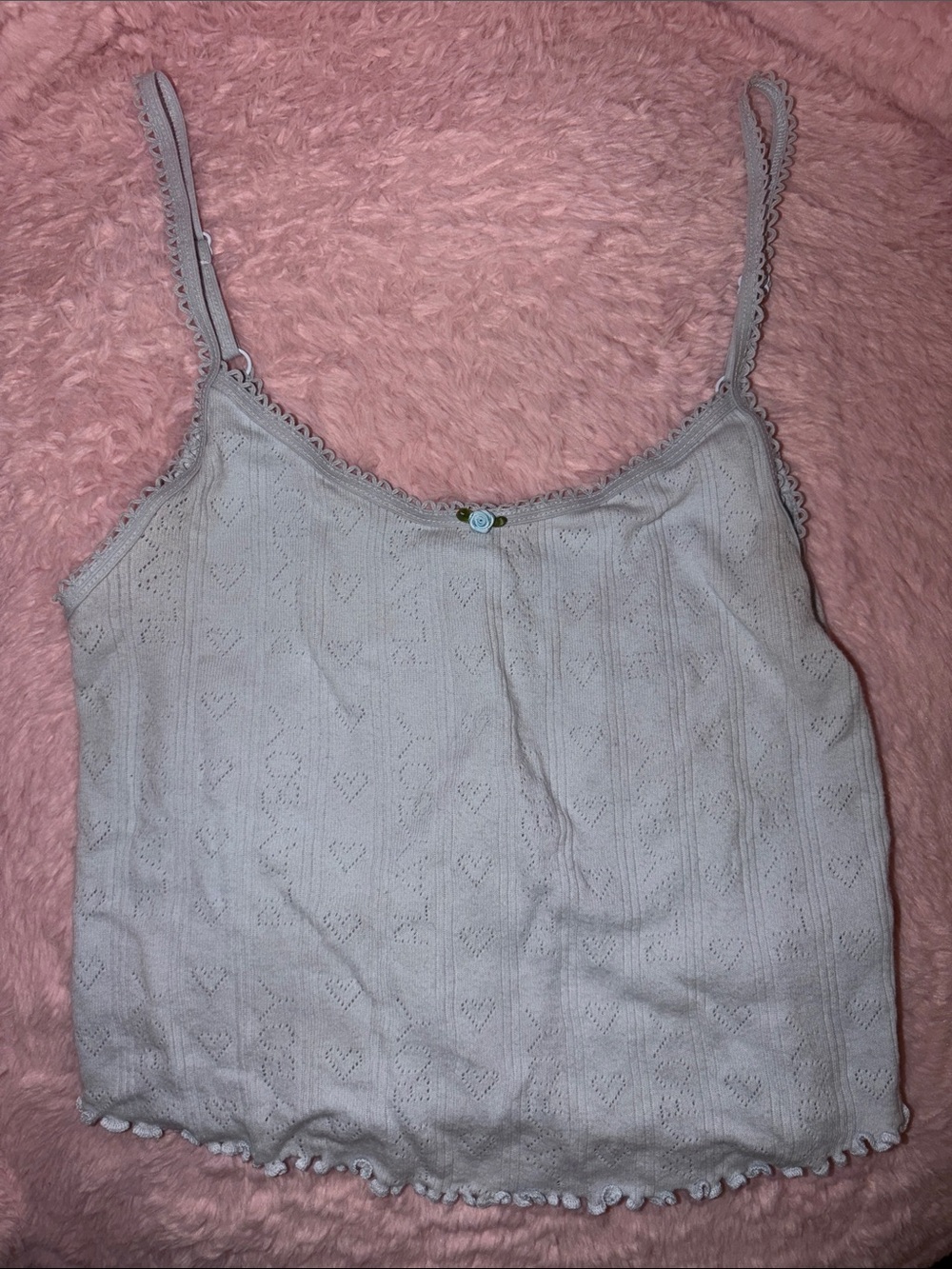 PLAYBOY Light Blue Knit Heart-Pattern Camisole